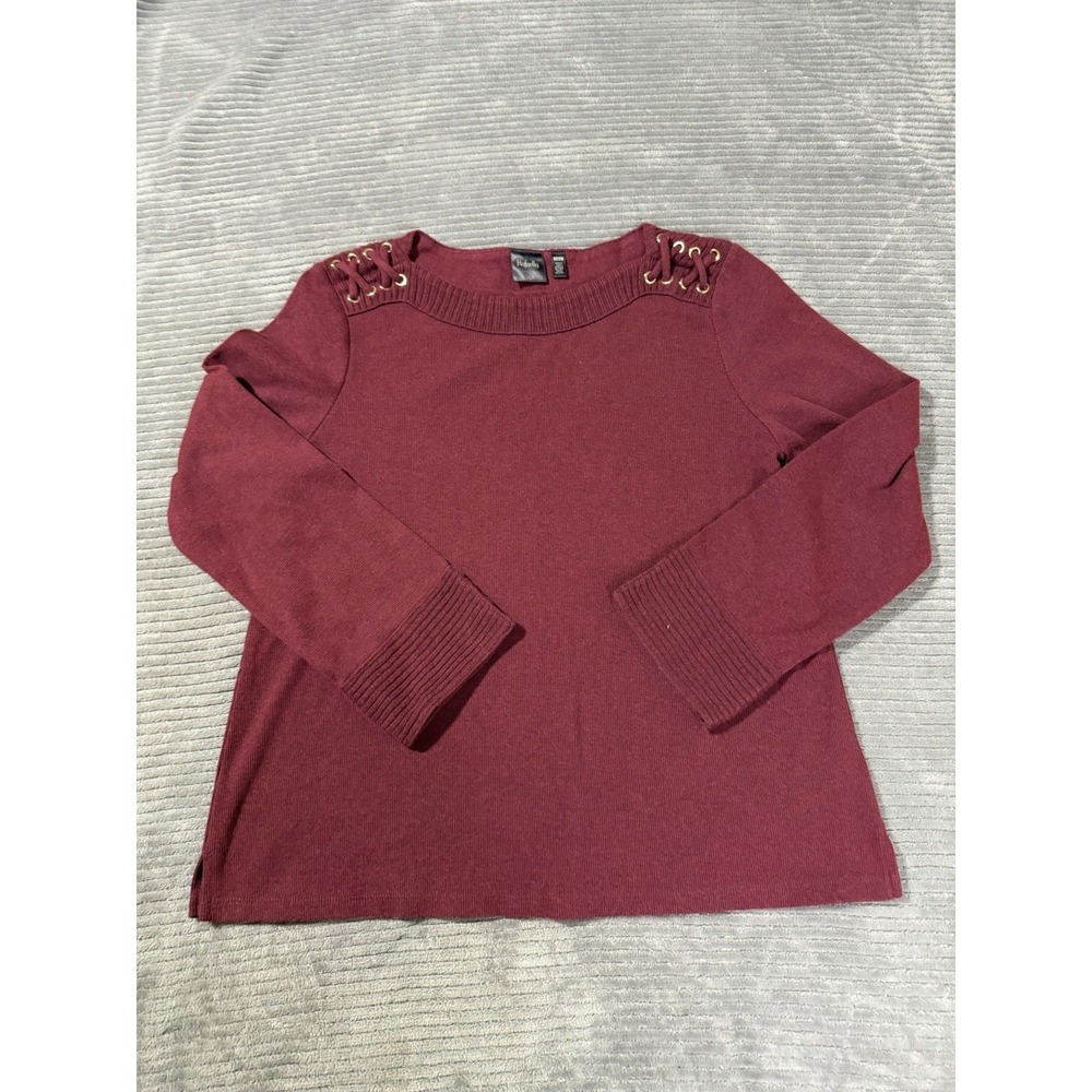 Woman's Y2K Rebella women's sweater features decorative lace-up grommets Medium - Picture 1 of 6